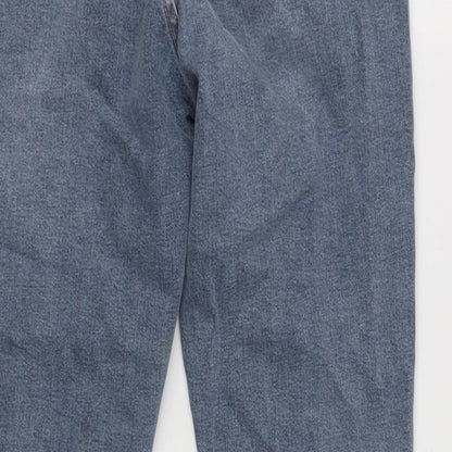 Topshop Womens Blue Cotton Straight Jeans Size 30 in L30 in Regular Zip