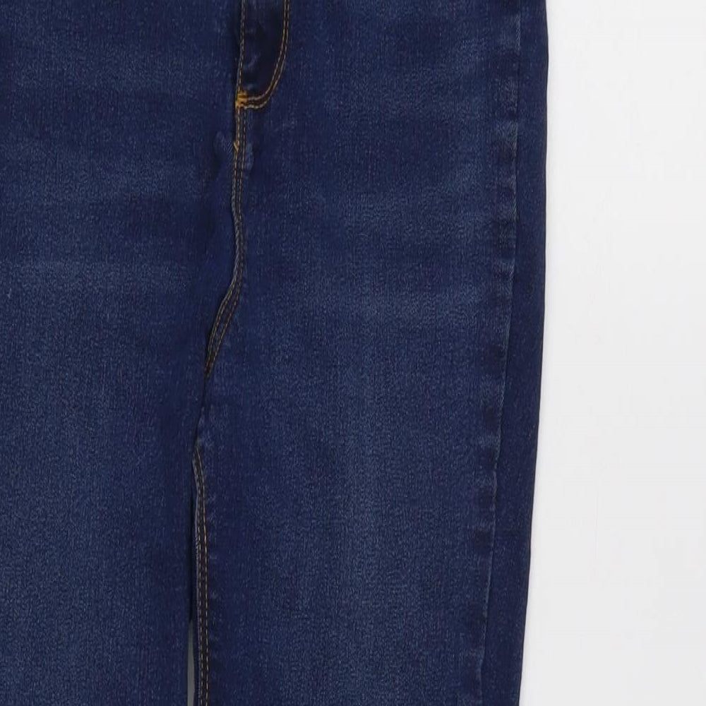 Dorothy Perkins Womens Blue Cotton Blend Tapered Jeans Size 10 L24 in Regular Zip