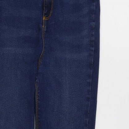 Dorothy Perkins Womens Blue Cotton Blend Tapered Jeans Size 10 L24 in Regular Zip