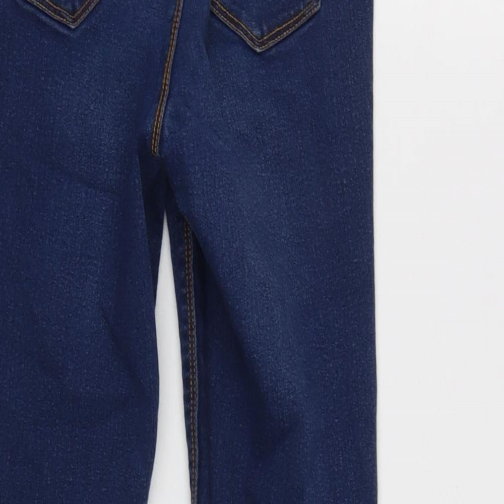Dorothy Perkins Womens Blue Cotton Blend Tapered Jeans Size 10 L24 in Regular Zip