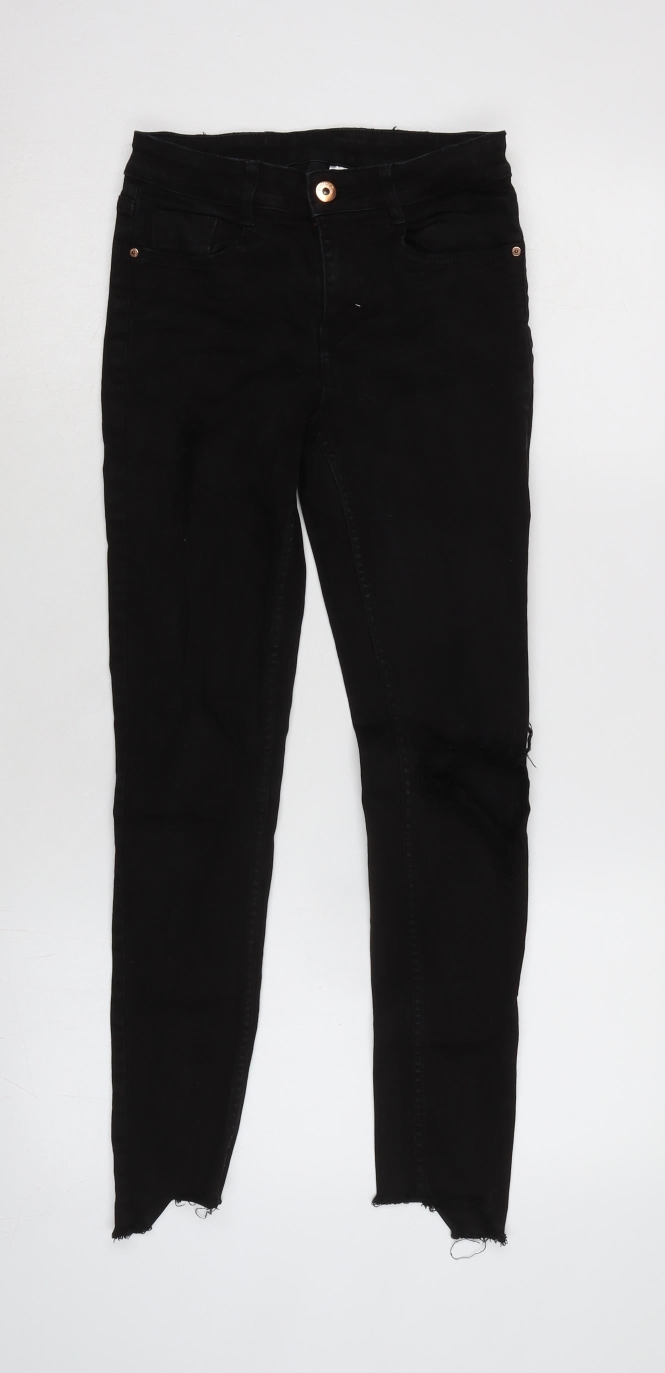 Womens UK Size 6 H&M Regular Fit Tapered Black Jeans