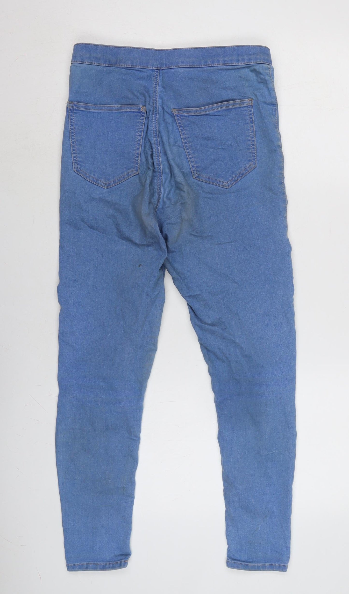 Topshop Womens Blue Cotton Blend Tapered Jeans Size 30 in L24.5 in Regular Zip