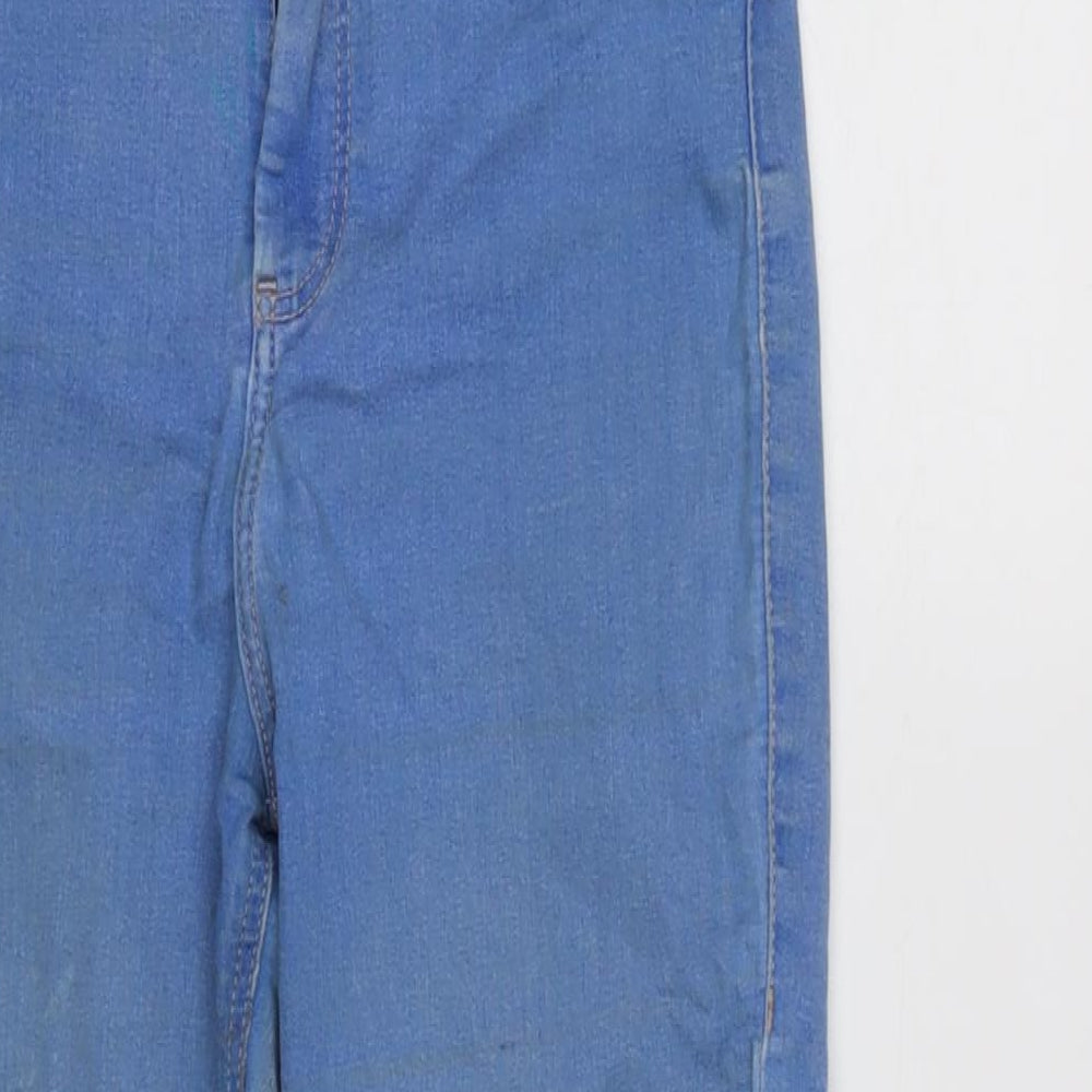 Topshop Womens Blue Cotton Blend Tapered Jeans Size 30 in L24.5 in Regular Zip