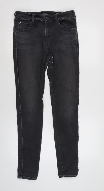 ARMANI Womens Grey Cotton Blend Tapered Jeans Size 29 in L31 in Regular Zip