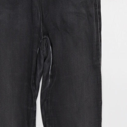 ARMANI Womens Grey Cotton Blend Tapered Jeans Size 29 in L31 in Regular Zip
