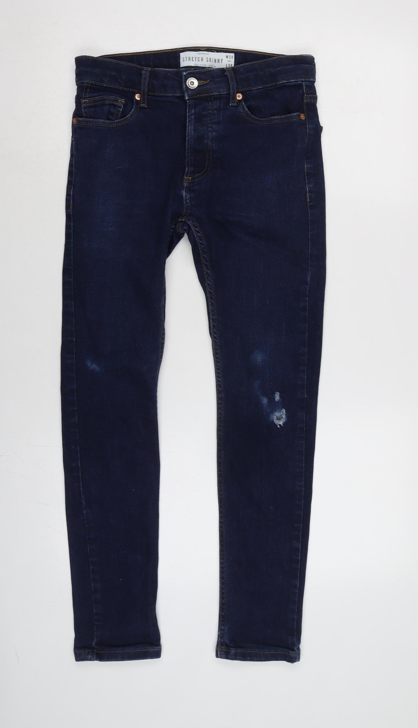 Mens UK Size 28 in Topman Regular Fit Skinny Blue Jeans
