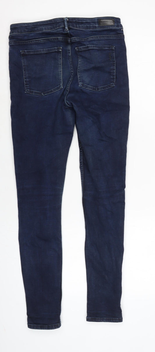 Scotch & Soda Womens Blue Cotton Blend Tapered Jeans Size 28 in L28 in Regular Zip