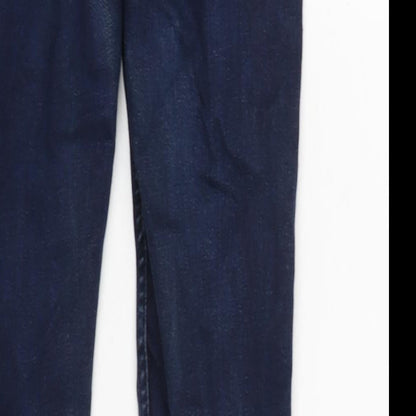 Scotch & Soda Womens Blue Cotton Blend Tapered Jeans Size 28 in L28 in Regular Zip