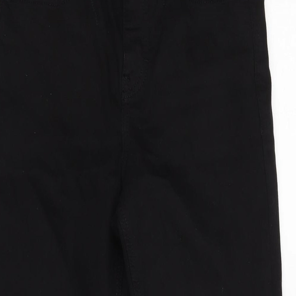 Topshop Womens Black Cotton Blend Tapered Jeans Size 28 in L25 in Extra-Slim Zip