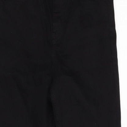 Topshop Womens Black Cotton Blend Tapered Jeans Size 28 in L25 in Extra-Slim Zip