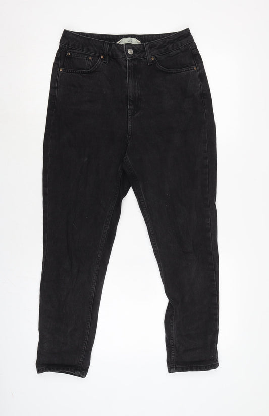 Topshop Womens Grey Cotton Straight Jeans Size 28 in L24.5 in Regular Zip
