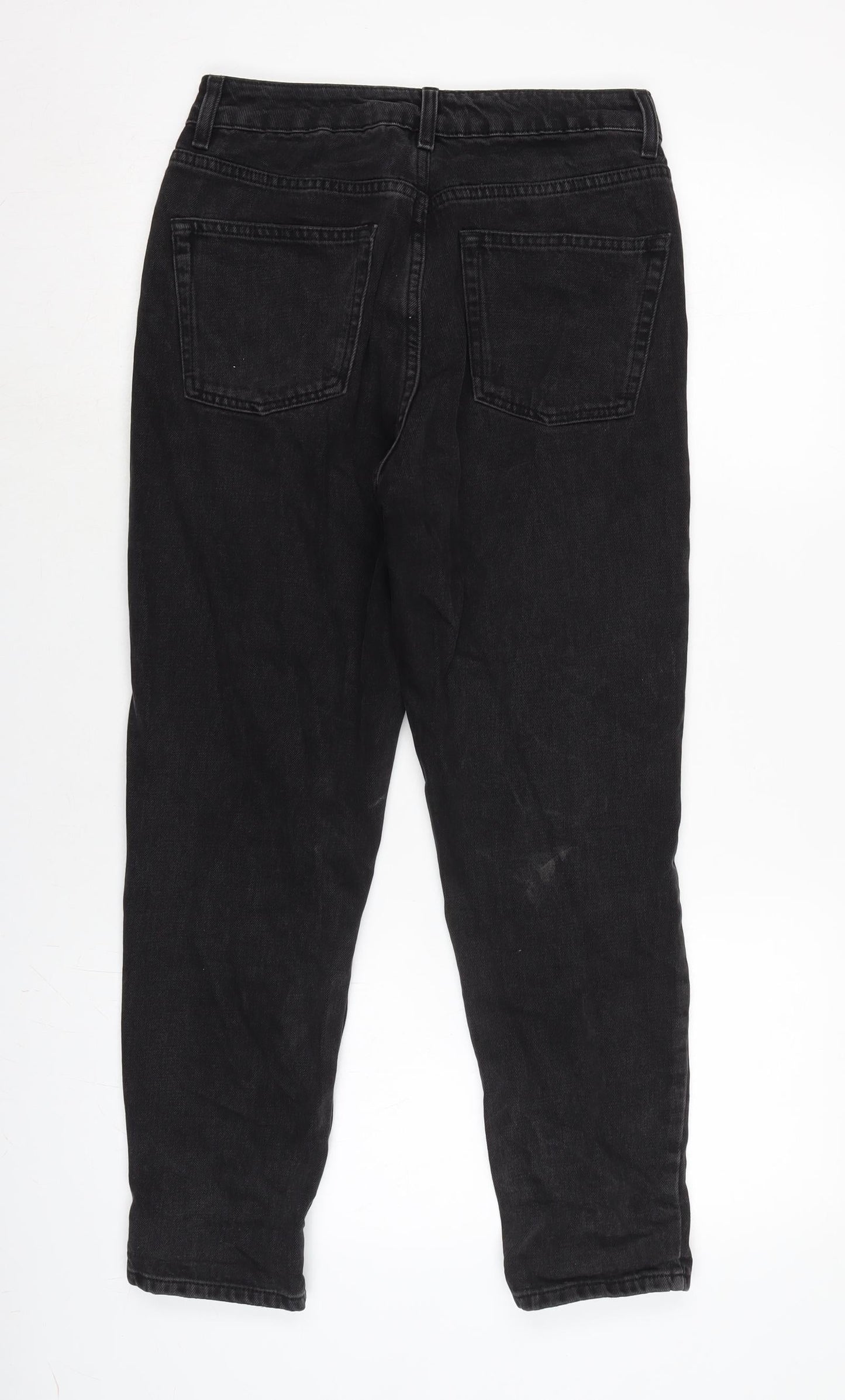 Topshop Womens Grey Cotton Straight Jeans Size 28 in L24.5 in Regular Zip