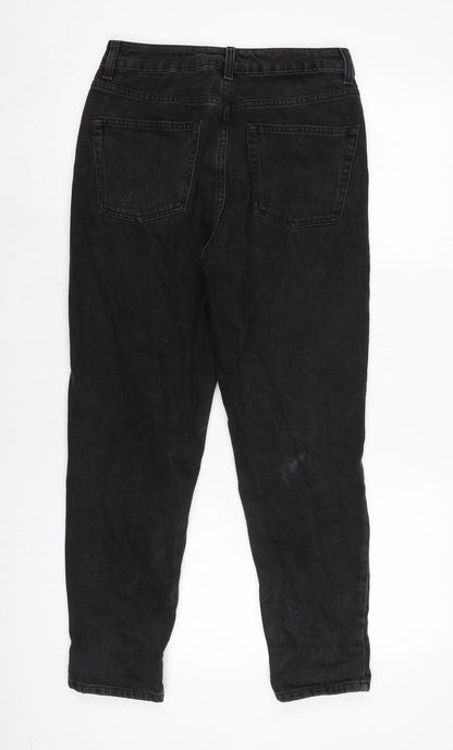 Topshop Womens Grey Cotton Straight Jeans Size 28 in L24.5 in Regular Zip