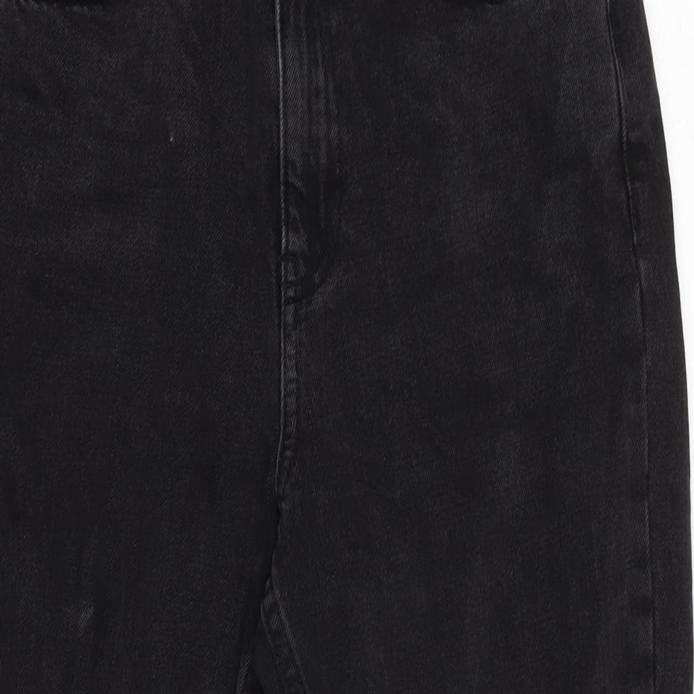 Topshop Womens Grey Cotton Straight Jeans Size 28 in L24.5 in Regular Zip