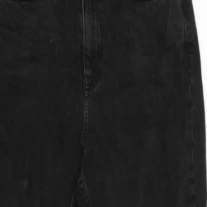 Topshop Womens Grey Cotton Straight Jeans Size 28 in L24.5 in Regular Zip