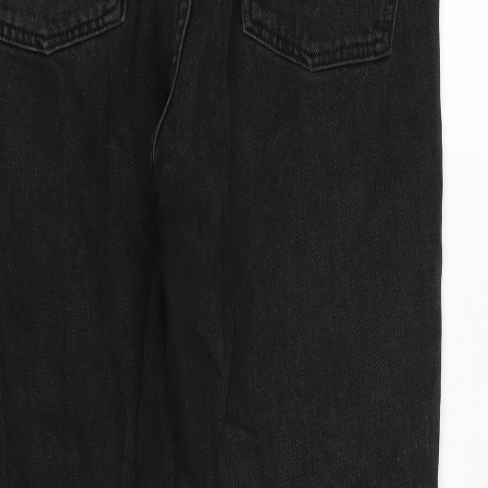 Topshop Womens Grey Cotton Straight Jeans Size 28 in L24.5 in Regular Zip