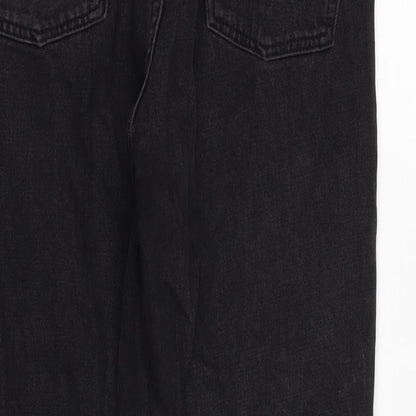 Topshop Womens Grey Cotton Straight Jeans Size 28 in L24.5 in Regular Zip