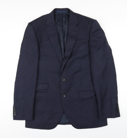 Mens UK Size 40 New & Lingwood Regular Blue Suit Jacket