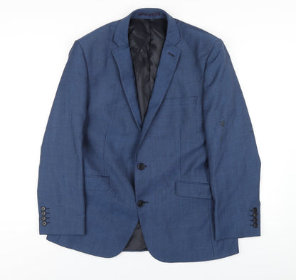 Mens UK Size 40 Racing Green Regular Blue Suit Jacket