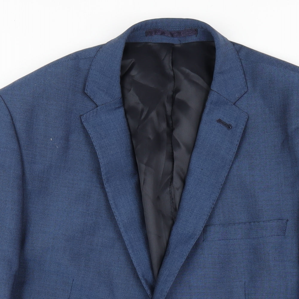 Mens UK Size 40 Racing Green Regular Blue Suit Jacket