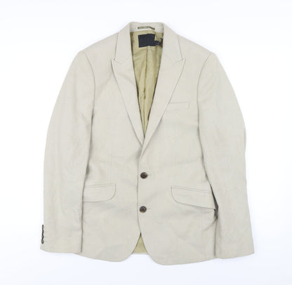 ASOS Mens Beige Polyester Jacket Blazer Size 36 Regular