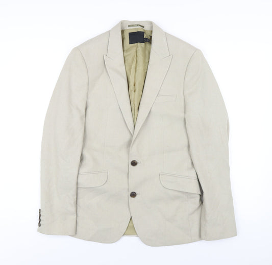 ASOS Mens Beige Polyester Jacket Blazer Size 36 Regular