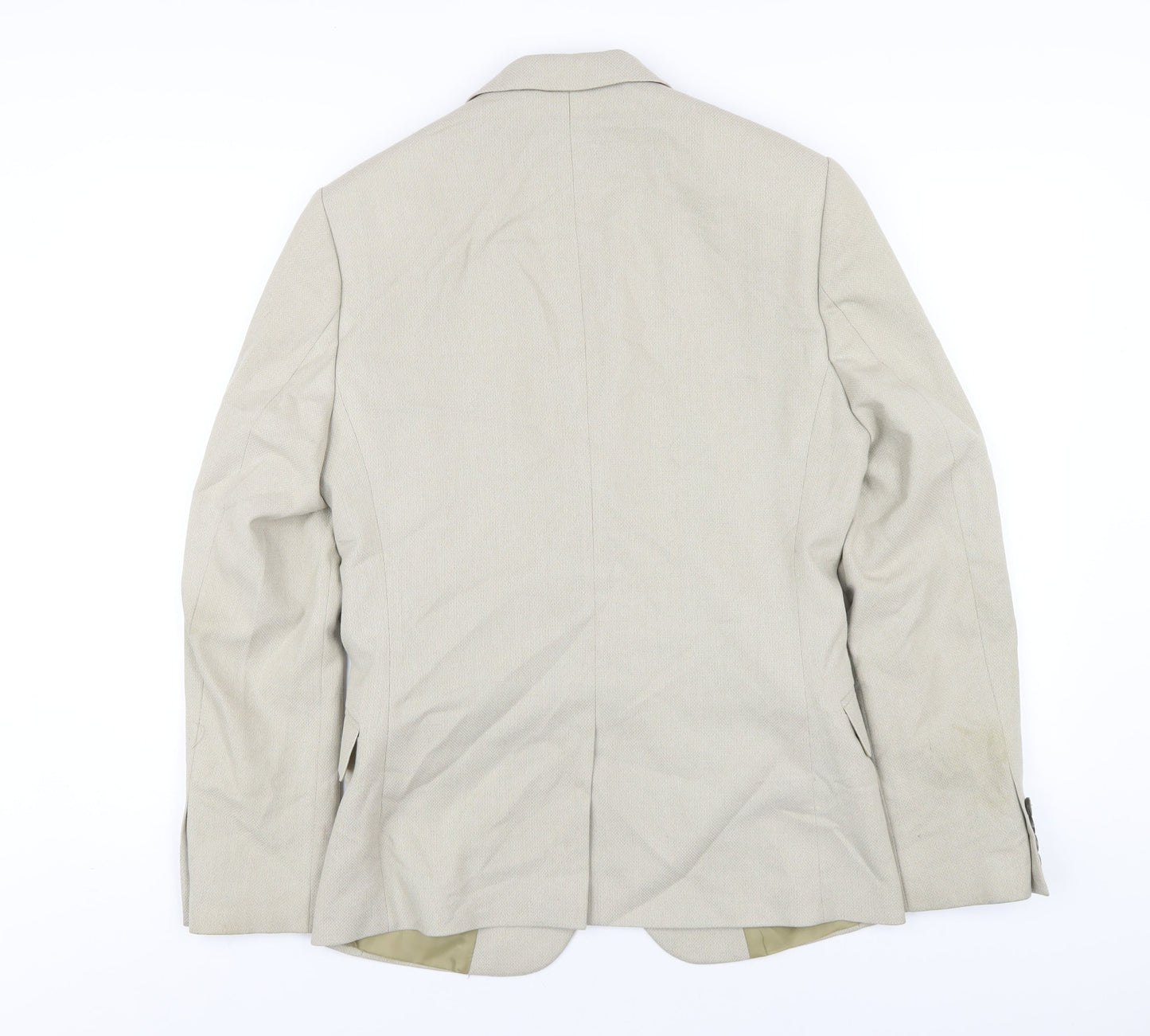 ASOS Mens Beige Polyester Jacket Blazer Size 36 Regular