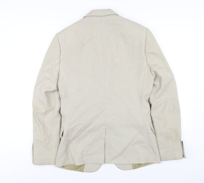 ASOS Mens Beige Polyester Jacket Blazer Size 36 Regular