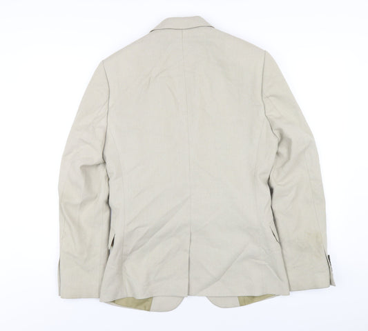 ASOS Mens Beige Polyester Jacket Blazer Size 36 Regular