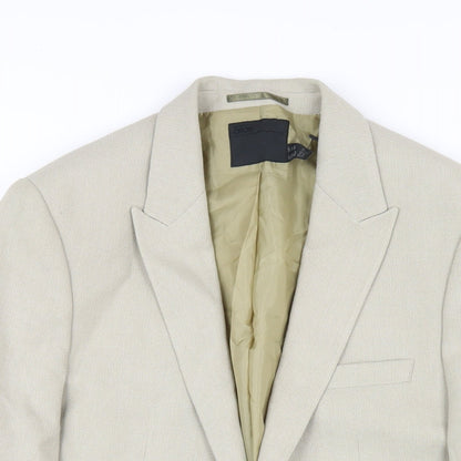 ASOS Mens Beige Polyester Jacket Blazer Size 36 Regular
