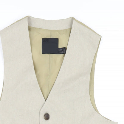 ASOS Mens Beige Polyester Jacket Suit Waistcoat Size 36 Regular