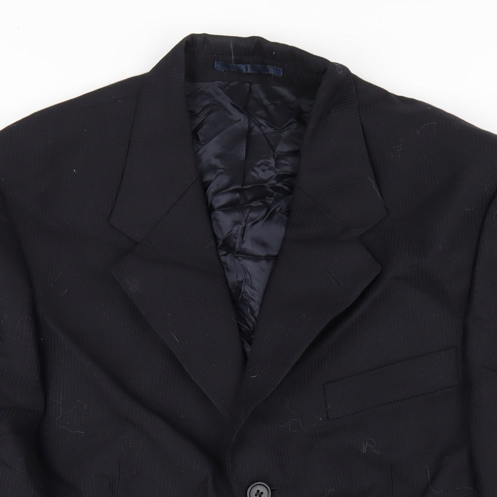 Mens UK Size 38 Charlton Gray Regular Blue Suit Jacket