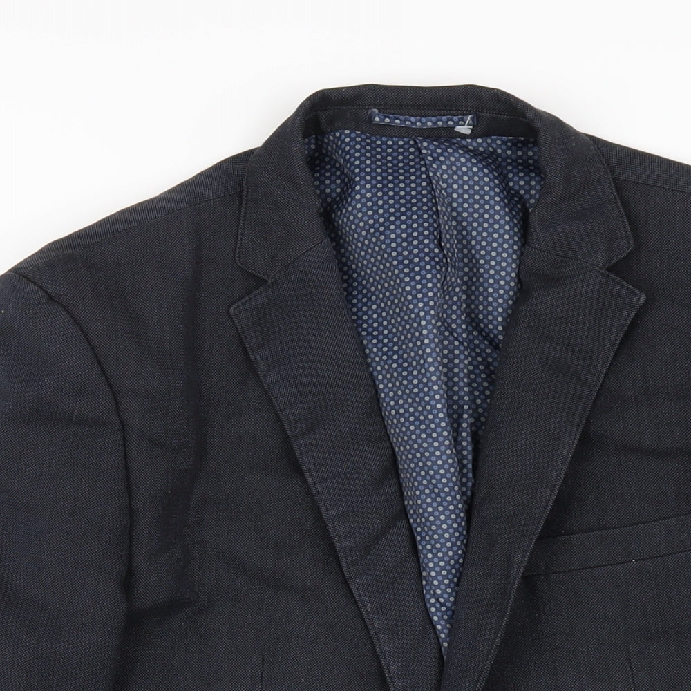 Mens UK Size 38 Fellini Regular Blue Suit Jacket
