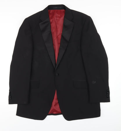 Mens UK Size 40 Charlton Gray Regular Black Suit Jacket