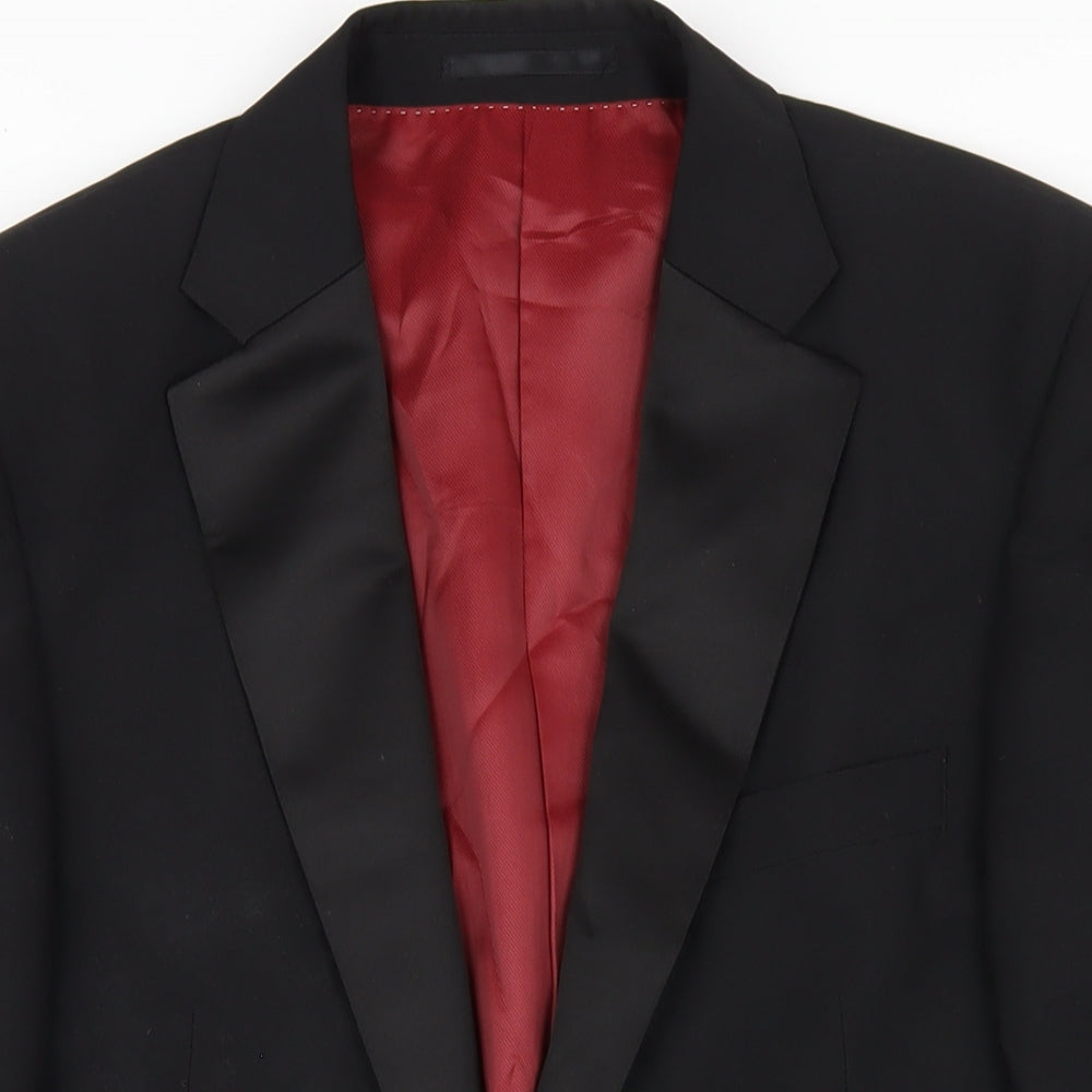 Mens UK Size 40 Charlton Gray Regular Black Suit Jacket