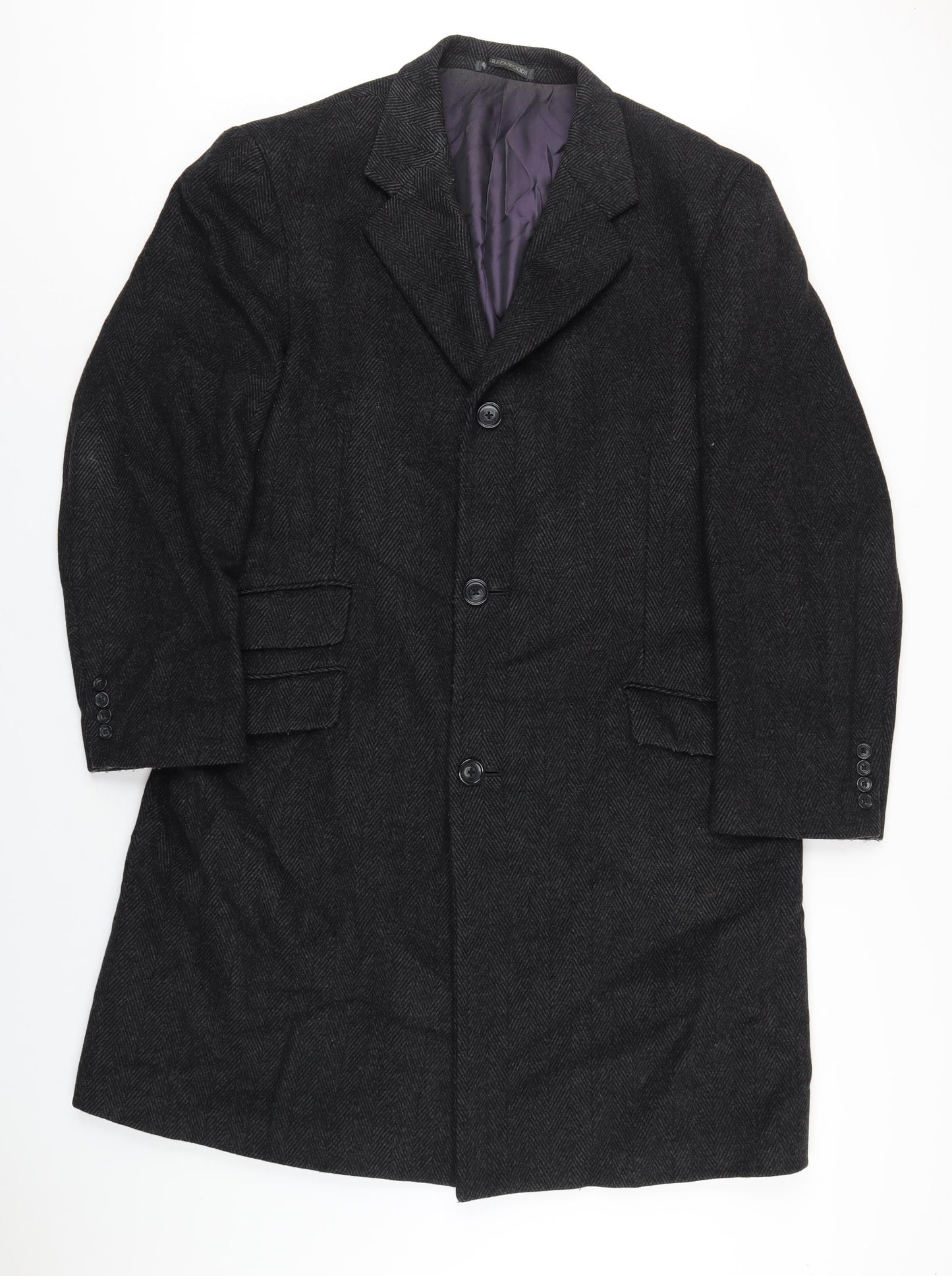 Mens UK Size L Greenwoods Grey Overcoat