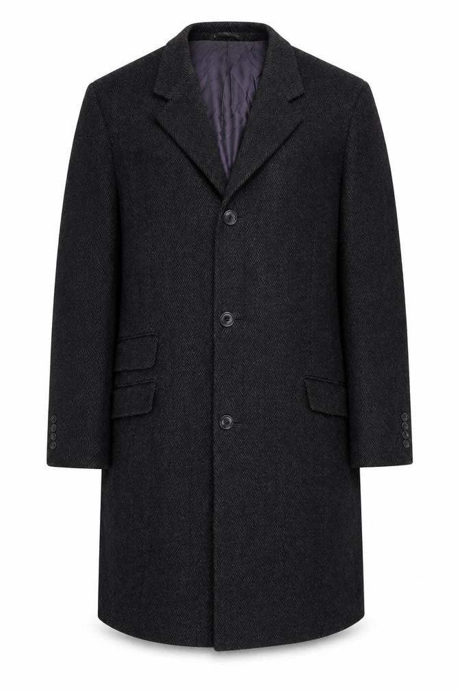 Mens UK Size L Greenwoods Grey Overcoat