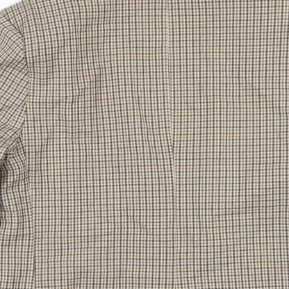 Pull&Bear Womens Brown Plaid Jacket Blazer Size S Button