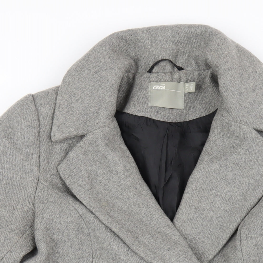 Womens UK Size 10 ASOS Grey Pea Coat