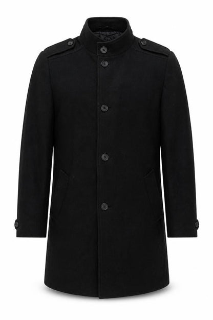 Marks & Spencer Mens Black Overcoat Coat Size M Button