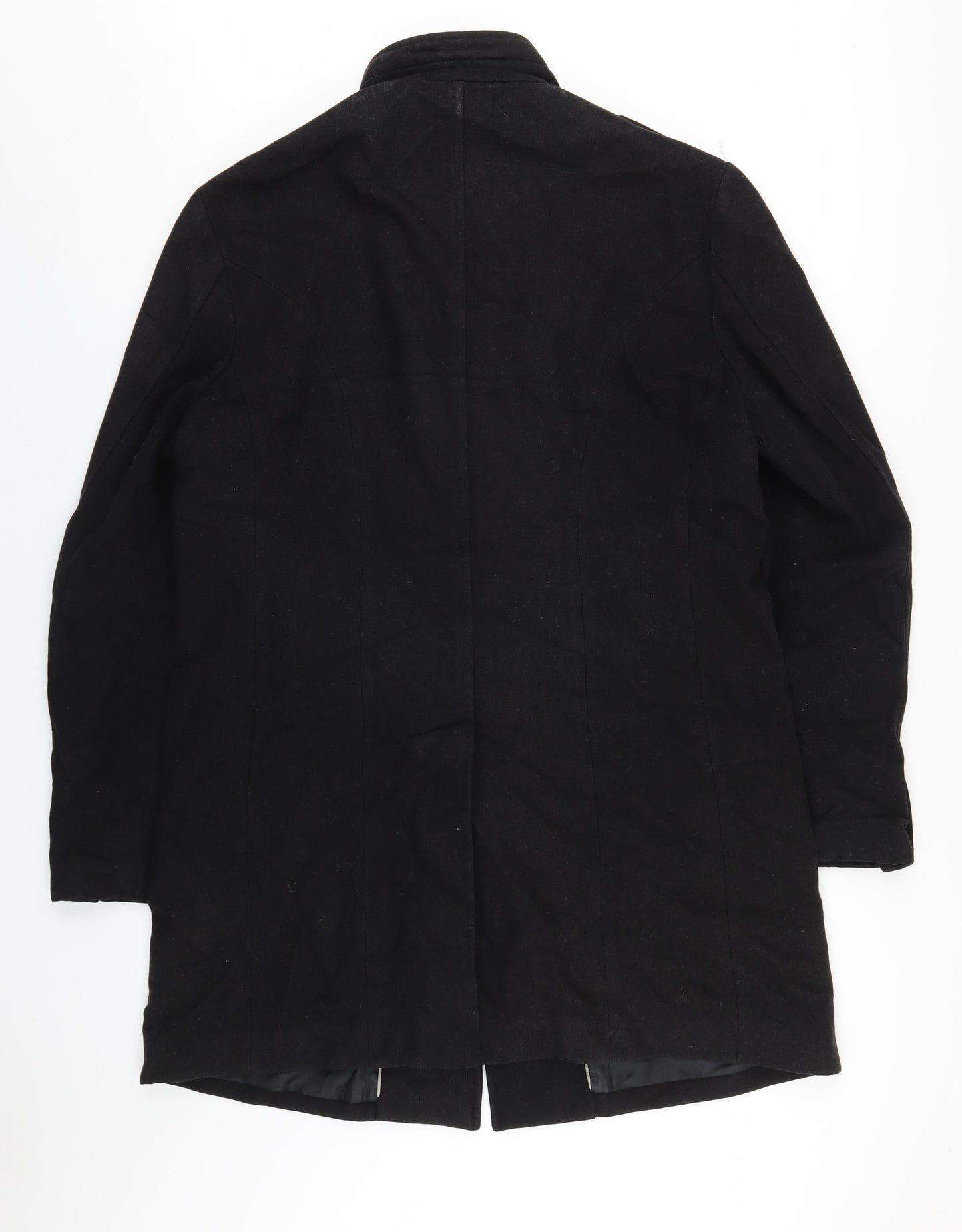 Mens UK Size M Marks and Spencer Black Overcoat