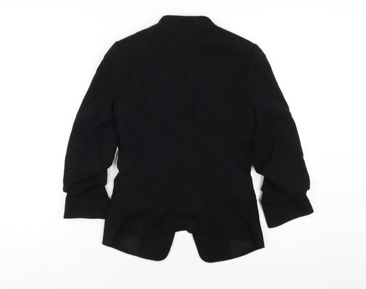 H&M Womens Black Polyester Jacket Blazer Size 8