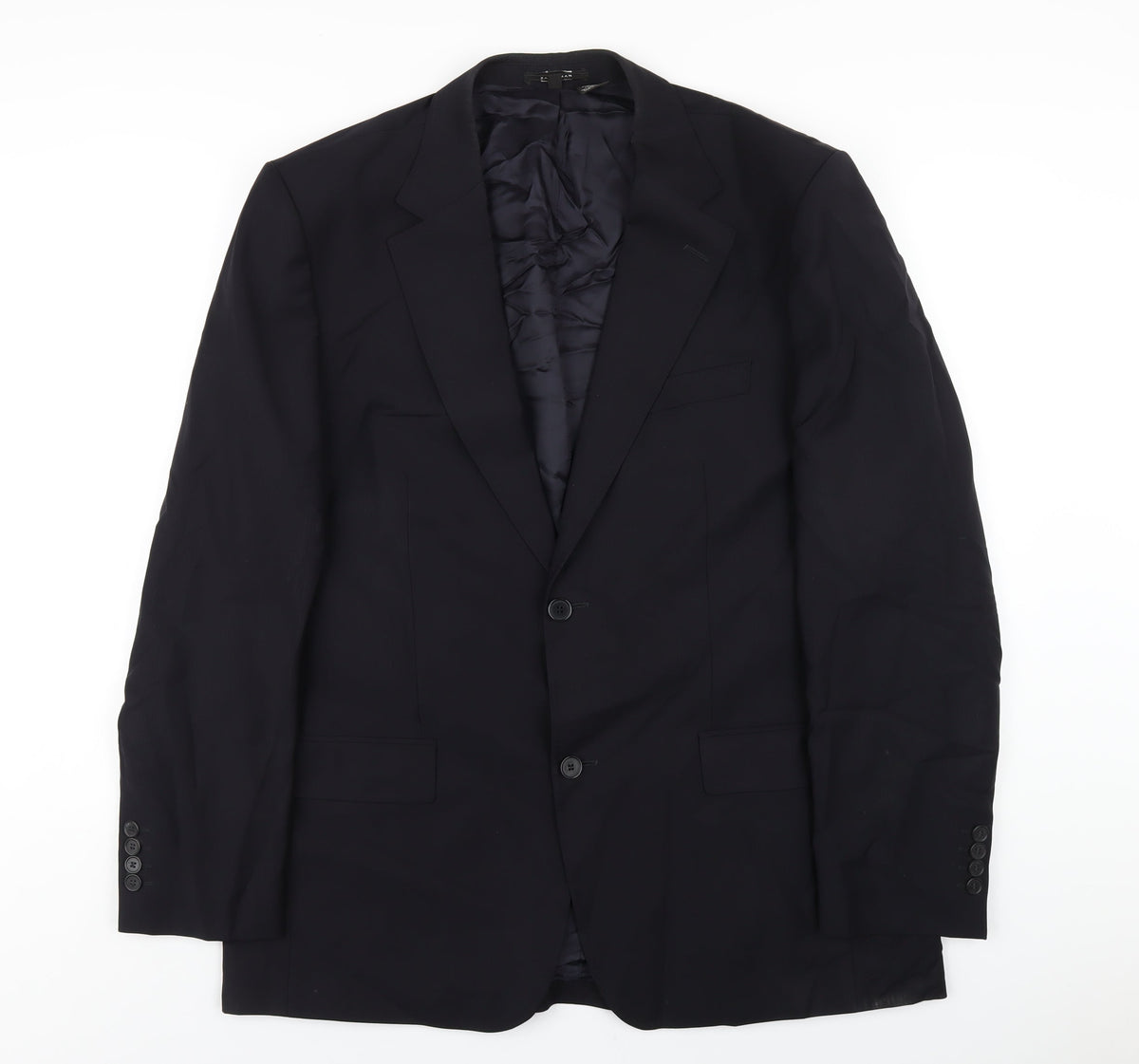 Zara Mens Blue Polyester Jacket Blazer Size 46 Regular