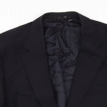Zara Mens Blue Polyester Jacket Blazer Size 46 Regular