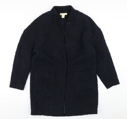 Womens UK Size 4 H&M Blue Overcoat