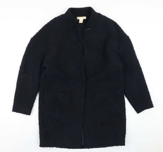 Womens UK Size 4 H&M Blue Overcoat