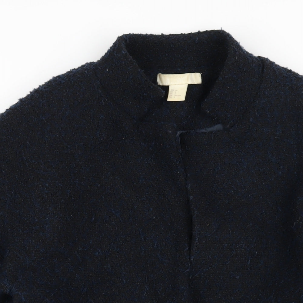 Womens UK Size 4 H&M Blue Overcoat