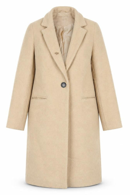 Womens UK Size 8 New Look Beige Overcoat