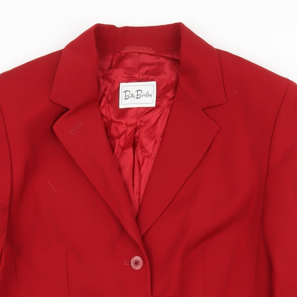 Betty Barclay Womens Red Jacket Blazer Size 10 Button