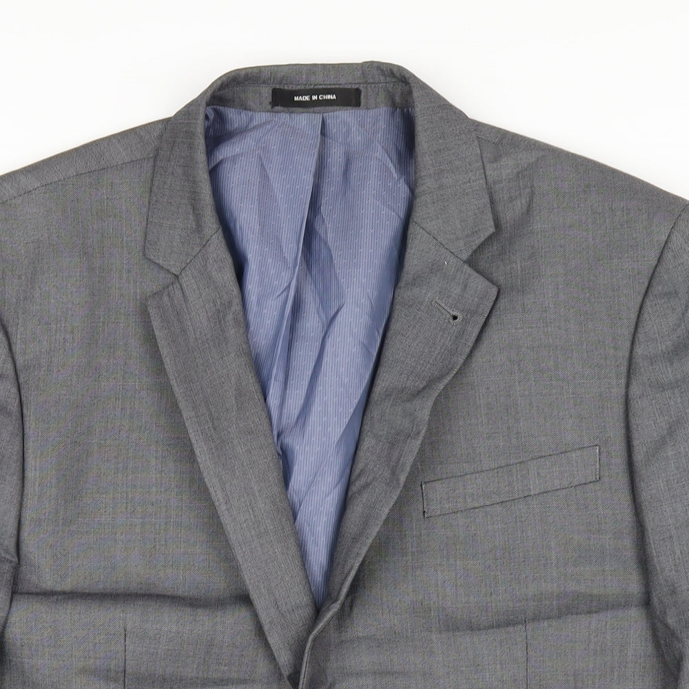 Mens UK Size 40 Cedar Wood State Regular Grey Suit Jacket